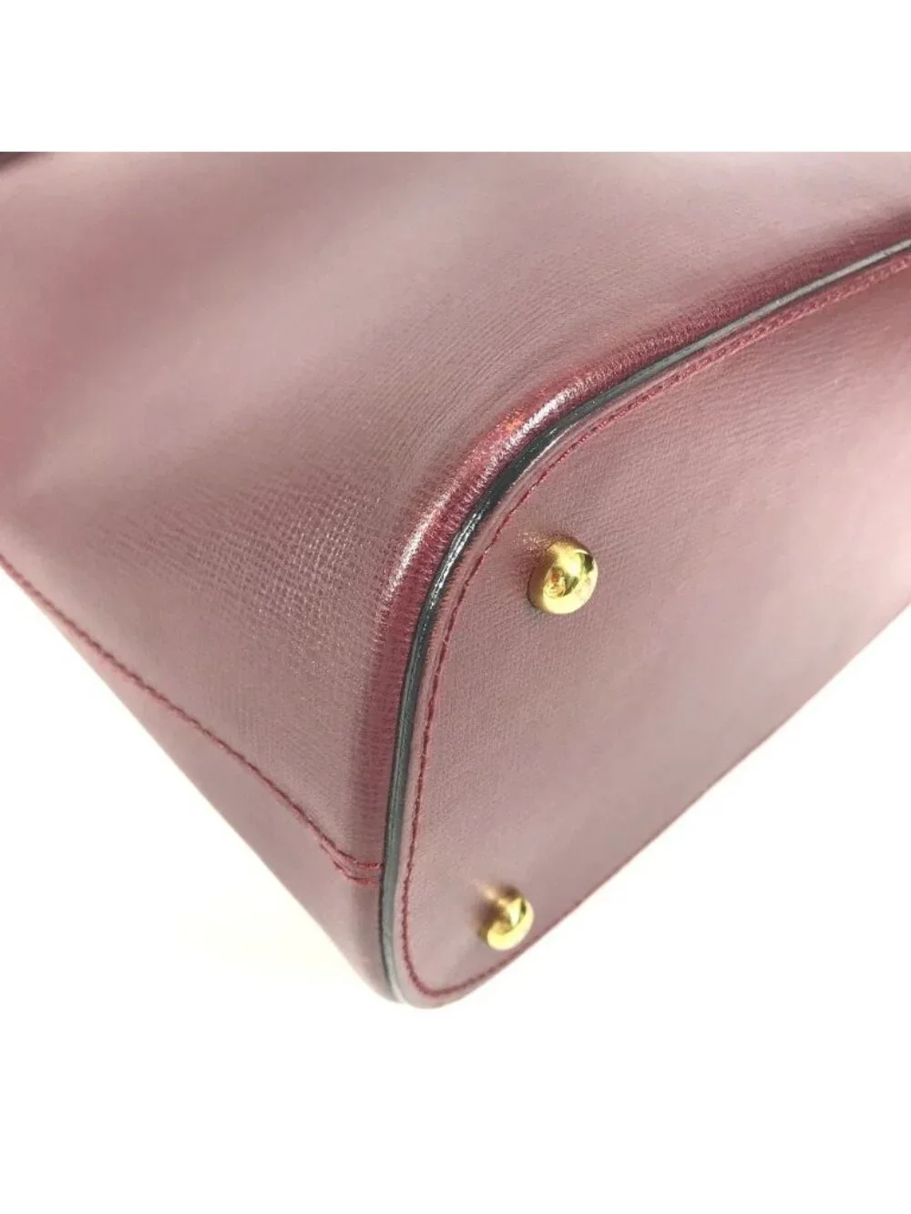 Cartier Shoulder Bag Logo Leather Bordeaux